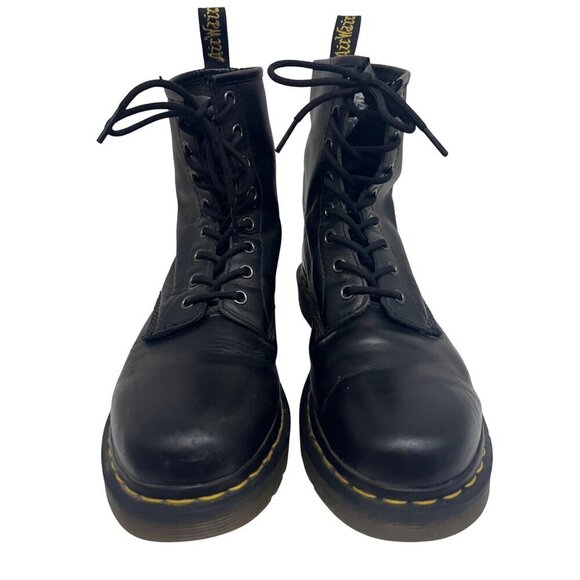Dr. Martens Mens Black Leather Lace Up Combat Ankle Work Boots US 9 Airwair - Picture 2 of 13